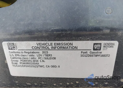 2023 Chevrolet Malibu Fwd 1Lt from USA, damaged, VIN 1G1ZD5ST8PF168372